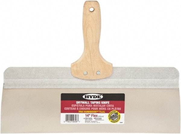 Hyde Tools - 14" Wide Flexible Blade Stainless Steel Joint Knife - Flexible, Hardwood Handle - Best Tool & Supply