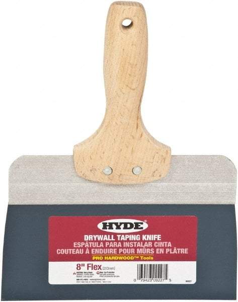 Hyde Tools - 8" Wide Flexible Blade Steel Joint Knife - Flexible, Hardwood Handle - Best Tool & Supply