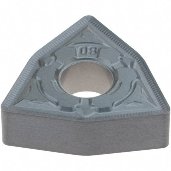 Tungaloy - WNMG432 HRM Grade AH8005 Carbide Turning Insert - AlTiN Finish, 80° Trigon, 1/2" Inscr Circle, 3/16" Thick, 1/32" Corner Radius - Best Tool & Supply