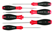 6 Piece - SoftFinish® Cushion Grip Screwdriver Set - #30291 - Includes: Slotted 4.5 - 6.5mm; Phillips #1 - 2 and Square #1 - 2 - Best Tool & Supply