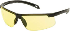 PYRAMEX - Yellow Lenses, Framed Safety Glasses - Scratch Resistant, Black Polycarbonate Frame, Size Universal, Wrap Around - Best Tool & Supply