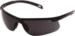 PYRAMEX - Gray Lenses, Framed Safety Glasses - Scratch Resistant, Black Polycarbonate Frame, Size Universal, Wrap Around - Best Tool & Supply