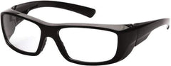 PYRAMEX - Clear Lenses, Framed Safety Glasses - Scratch Resistant, Black Nylon Frame, Size Universal, Wrap Around - Best Tool & Supply