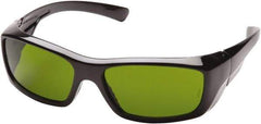 PYRAMEX - Green Lenses, Framed Safety Glasses - Scratch Resistant, Black Nylon Frame, Size Universal, Wrap Around - Best Tool & Supply