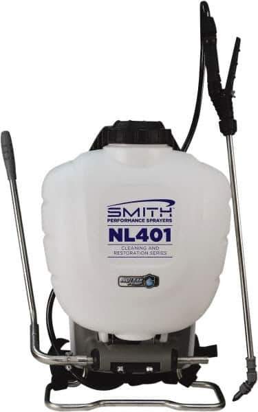 Smith Performance Sprayers - 4 Gal Chemical Safe Garden Backpack Sprayer - Use with Cleaners/Degreasers, Polyethylene Tank, Wide Mouth, Reinforced Hose - Best Tool & Supply