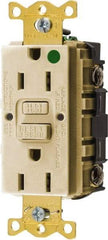 Hubbell Wiring Device-Kellems - 1 Phase, 5-15R NEMA, 125 VAC, 15 Amp, GFCI Receptacle - 2 Pole, Back and Side Wiring, Hospital Grade - Best Tool & Supply