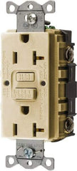 Hubbell Wiring Device-Kellems - 1 Phase, 5-20R NEMA, 125 VAC, 20 Amp, GFCI Receptacle - 2 Pole, Back and Side Wiring, Commercial Grade - Best Tool & Supply