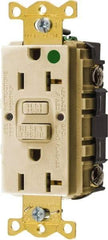 Hubbell Wiring Device-Kellems - 1 Phase, 5-20R NEMA, 125 VAC, 20 Amp, GFCI Receptacle - 2 Pole, Back and Side Wiring, Hospital Grade - Best Tool & Supply