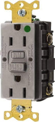 Hubbell Wiring Device-Kellems - 1 Phase, 5-15R NEMA, 125 VAC, 15 Amp, GFCI Receptacle - 2 Pole, Back and Side Wiring, Hospital Grade - Best Tool & Supply