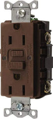 Hubbell Wiring Device-Kellems - 1 Phase, 5-15R NEMA, 125 VAC, 15 Amp, GFCI Receptacle - 2 Pole, Back and Side Wiring, Commercial Grade - Best Tool & Supply