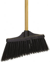 O-Cedar - 12" Wide, Black PET Bristles, 48" Wood Handle, Angled Broom - Exact Industrial Supply