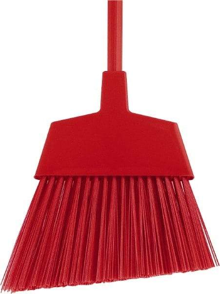 O-Cedar - 12" Wide, Red Polypropylene Bristles, 48" Metal Handle, Angled Broom - 48 Inch Handle Length - Best Tool & Supply