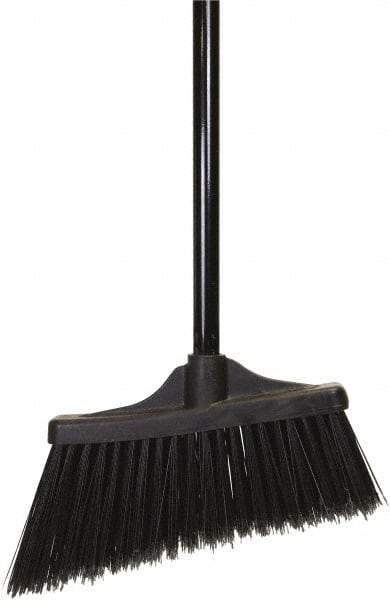 O-Cedar - 10" Wide, Black PET Bristles, 48" Metal Handle, Angled Broom - Flagged - Best Tool & Supply