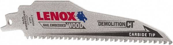 Lenox - 6" Long x 1" Thick, Carbide Reciprocating Saw Blade - Tapered Profile, 6 TPI, Toothed Edge, Tang Shank - Best Tool & Supply