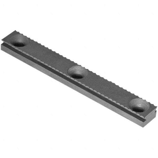 Raptor Workholding - 1 Piece Vise Serrated Dovetail Master Jaw Insert - Steel, 1/2" Long, 0.307" High - Best Tool & Supply