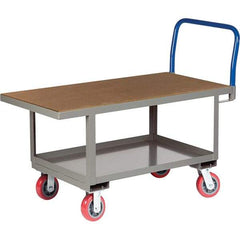 Little Giant - 2,000 Lb Capacity Steel Platform Truck - Steel Deck, 24" OAW, 61-1/2" Platform Length, Polyurethane Casters - Best Tool & Supply