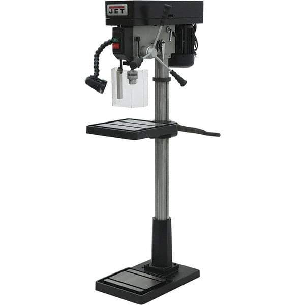 Jet - 17" Swing, Step Pulley Drill Press - 12 Speed, 1 hp, Single Phase - Best Tool & Supply