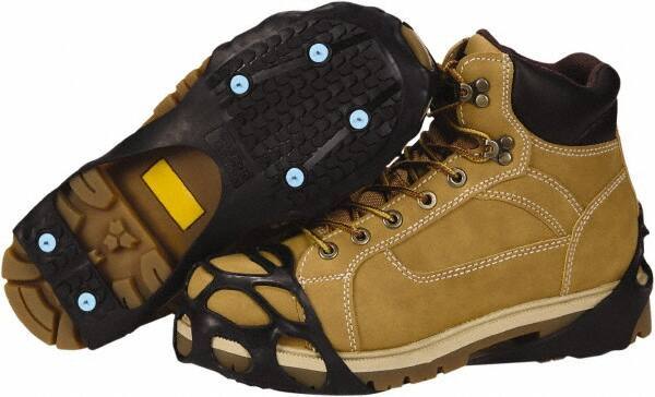 Duenorth - Size 4-7, (Women's Size 5-8) Strap-On Cleat - Tungsten Carbide Spike Traction, Black - Best Tool & Supply