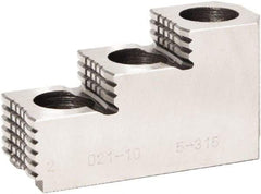 Bison - 6" Max Chuck Diam Compatibility, Steel 1.5mm x 60° Serrated Hard Lathe Top Jaws - 3 Steps - Best Tool & Supply