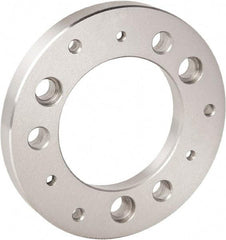 Bison - Adapter Back Plate for 5" Diam Bison Power Lathe Chucks - A2-4 Mount, 61mm Through Hole Diam - Best Tool & Supply