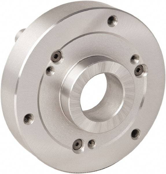 Bison - Adapter Back Plate for 8" Diam Bison Set-Tru Lathe Chucks - D1-8 Mount, 55mm Through Hole Diam - Best Tool & Supply