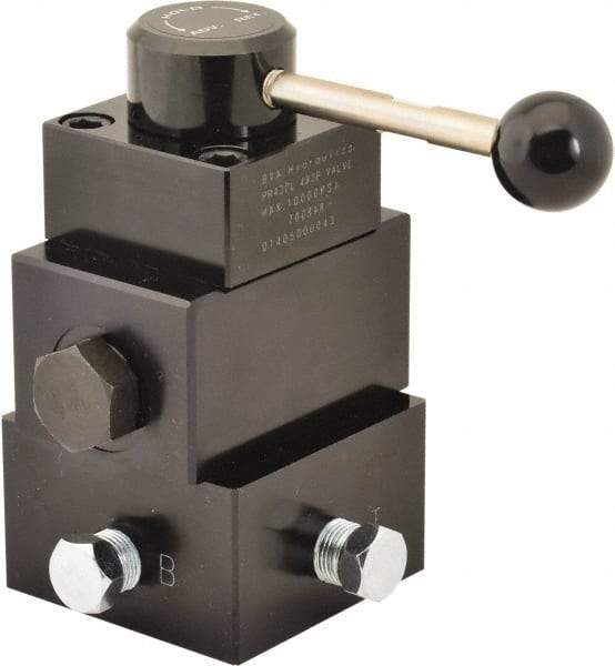 Value Collection - 4.5 GPM 3/8-18 Inlet Aluminum Alloy Hydraulic Control Valve - 10,000 psi, 4.21" Wide x 6.93" Long - Best Tool & Supply