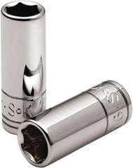 SK - 11/32", 1/4" Drive, Deep Hand Socket - 6 Points, Steel, Chrome Finish - Best Tool & Supply