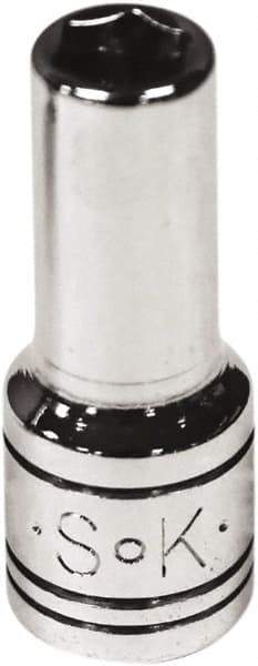 SK - 1/4", 1/4" Drive, Deep Hand Socket - 6 Points, Steel, Chrome Finish - Best Tool & Supply