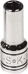 SK - 1/4", 1/4" Drive, Deep Hand Socket - 6 Points, Steel, Chrome Finish - Best Tool & Supply