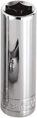 SK - 1-1/2", 1/2" Drive, Deep Hand Socket - 6 Points, Steel, Chrome Finish - Best Tool & Supply