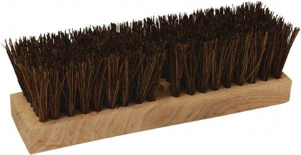 O-Cedar - 2" Bristle Length, Palmyra Deck Scrub Brush - 10" Long x 3" Wide Head, 10" OAL, Black, Wood Block - Best Tool & Supply