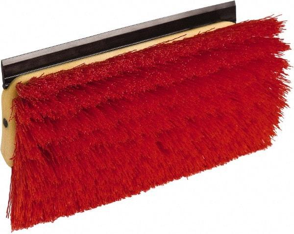 O-Cedar - 2" Bristle Length, Polypropylene Scrub Brush - 10" Long x 5" Wide Head, 10" OAL, Red, Plastic Block - Best Tool & Supply