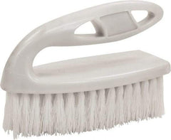 O-Cedar - 1" Bristle Length, Polypropylene Scrub Brush - 6" Long x 3" Wide Head, 6" OAL, White, Plastic Block - Best Tool & Supply