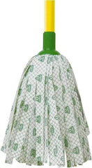 O-Cedar - White & Green Deck Mop - 4-1/2" Long x 3" Wide Head, 48" Long Handle, Rayon/Polyester Head - Best Tool & Supply