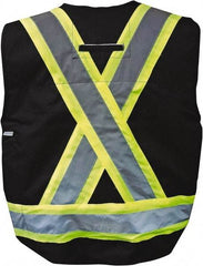 Viking - Size 3XL Flame Resistant/Retardant Black Solid Surveyor's Vest - 55" Chest, ASTM F2302-08, CSA Z96-09 Class 1, Level FR, Snaps Closure, 8 Pockets, Polyester - Best Tool & Supply