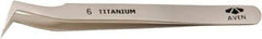 Aven - 4-1/4" OAL 6-SA Precision Tweezers - Bent Point - Best Tool & Supply