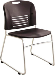 Safco - Plastic Black Stacking Chair - Silver Frame, 22-1/2" Wide x 19-1/2" Deep x 32-1/2" High - Best Tool & Supply