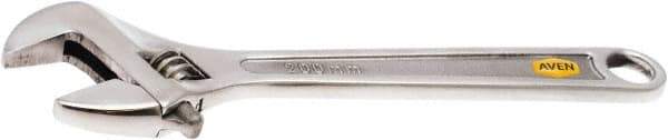 Aven - 1-1/8" Jaw Capacity, 8" Standard Adjustable Wrench - Stainless Steel, Polished Finish, 8" OAL - Best Tool & Supply