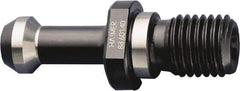 HAIMER - CAT40 Taper, 5/8-11 Thread, 45° Angle Radius, Standard Retention Knob - 2-1/4" OAL, 0.59" Knob Diam, 0.9882" Flange Thickness, 1.27" from Knob to Flange, 0.39" Pilot Diam, 0.1378" Coolant Hole, Through Coolant - Exact Industrial Supply