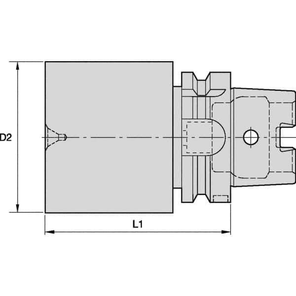 Kennametal - HSK80A Taper Shank, 100.8mm Diameter, Tool Holder Blank - 250mm Projection Gage Line to Nose End - Exact Industrial Supply