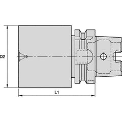 Kennametal - HSK50A Taper Shank, 63.8mm Diameter, Tool Holder Blank - 200mm Projection Gage Line to Nose End - Exact Industrial Supply