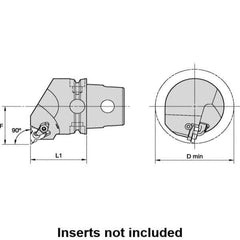 Kennametal - Insert Style LT 22NR, 50mm Head Length, Right Hand Cut, Internal Modular Threading Cutting Unit Head - System Size KM50TS, 35mm Center to Cutting Edge, Series LT Threading - Best Tool & Supply