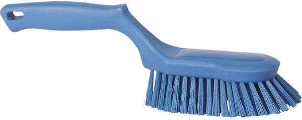 Vikan - 1-1/2" Bristle Length, Polyester Scrub Brush - 5-5/8" Long x 5" Wide Head, 13-1/2" OAL, Blue, Polypropylene Block - Best Tool & Supply