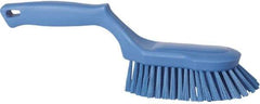 Vikan - 1-1/2" Bristle Length, Polyester Scrub Brush - 5-5/8" Long x 5" Wide Head, 13-1/2" OAL, Blue, Polypropylene Block - Best Tool & Supply