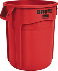 Rubbermaid - 20 Gal Red Round Trash Can - Polyethylene, 22.88" High - Best Tool & Supply