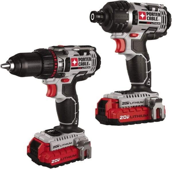 Porter-Cable - 20 Volt Cordless Tool Combination Kit - Includes 1/2" Drill/Driver & 1/4" Impact Driver, Lithium-Ion Battery Included - Best Tool & Supply