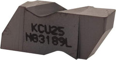 Kennametal - 3189NG Grade KCU25, 4.8mm Cutting Width Carbide Grooving Insert - 3.81mm Max Depth of Cut, Left Hand, 0.57mm Corner Radius, AlTiN Finish - Best Tool & Supply