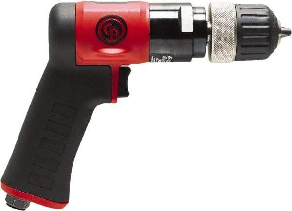 Chicago Pneumatic - 3/8" Keyless Chuck - Pistol Grip Handle, 3,000 RPM, 0.6 hp, 90 psi - Best Tool & Supply