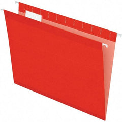 Pendaflex - 8-1/2 x 11", Letter Size, Red, Hanging File Folder - 11 Point Stock, 1/5 Tab Cut Location - Best Tool & Supply