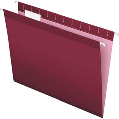 Pendaflex - 8-1/2 x 11", Letter Size, Burgundy, Hanging File Folder - 11 Point Stock, 1/5 Tab Cut Location - Best Tool & Supply